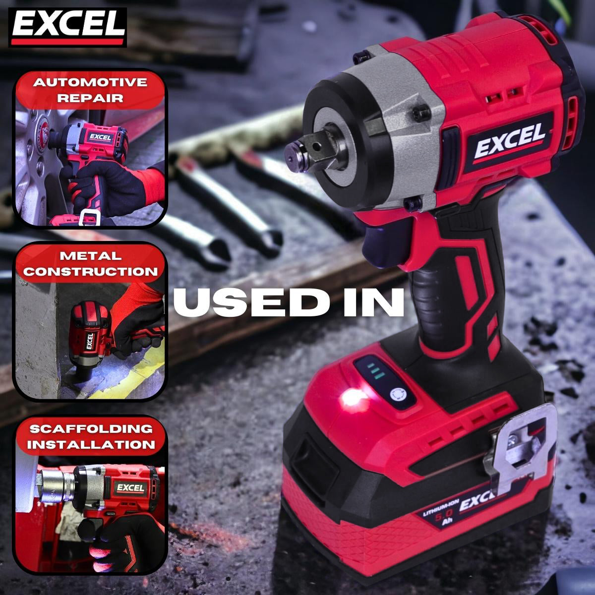 Excel 18V Brushless 1/2'' Impact Wrench Body Only (Battery & Charger Not Included)