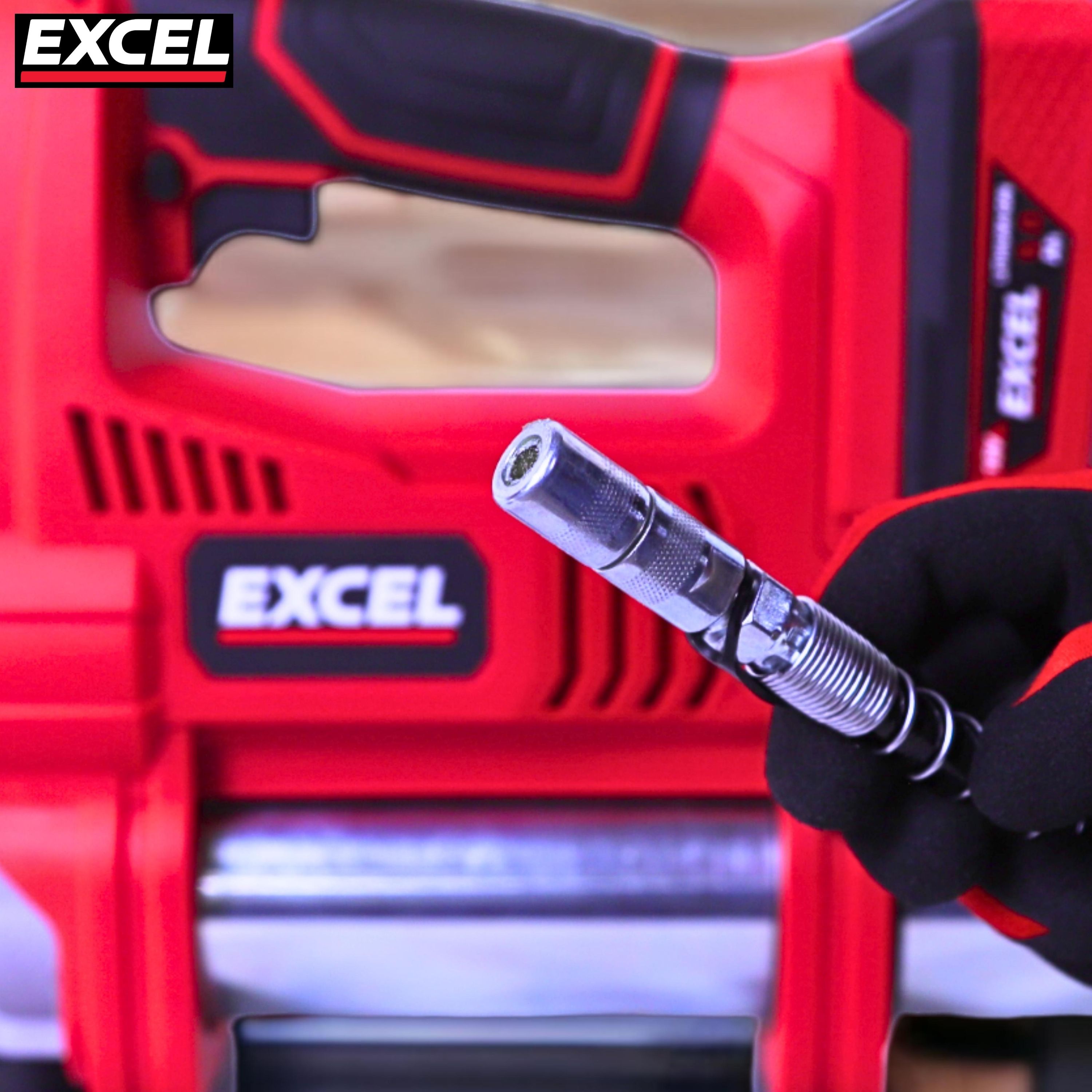 Excel 18V Cordless Grease Gun with 1 x 5.0Ah Battery Charger & Bag