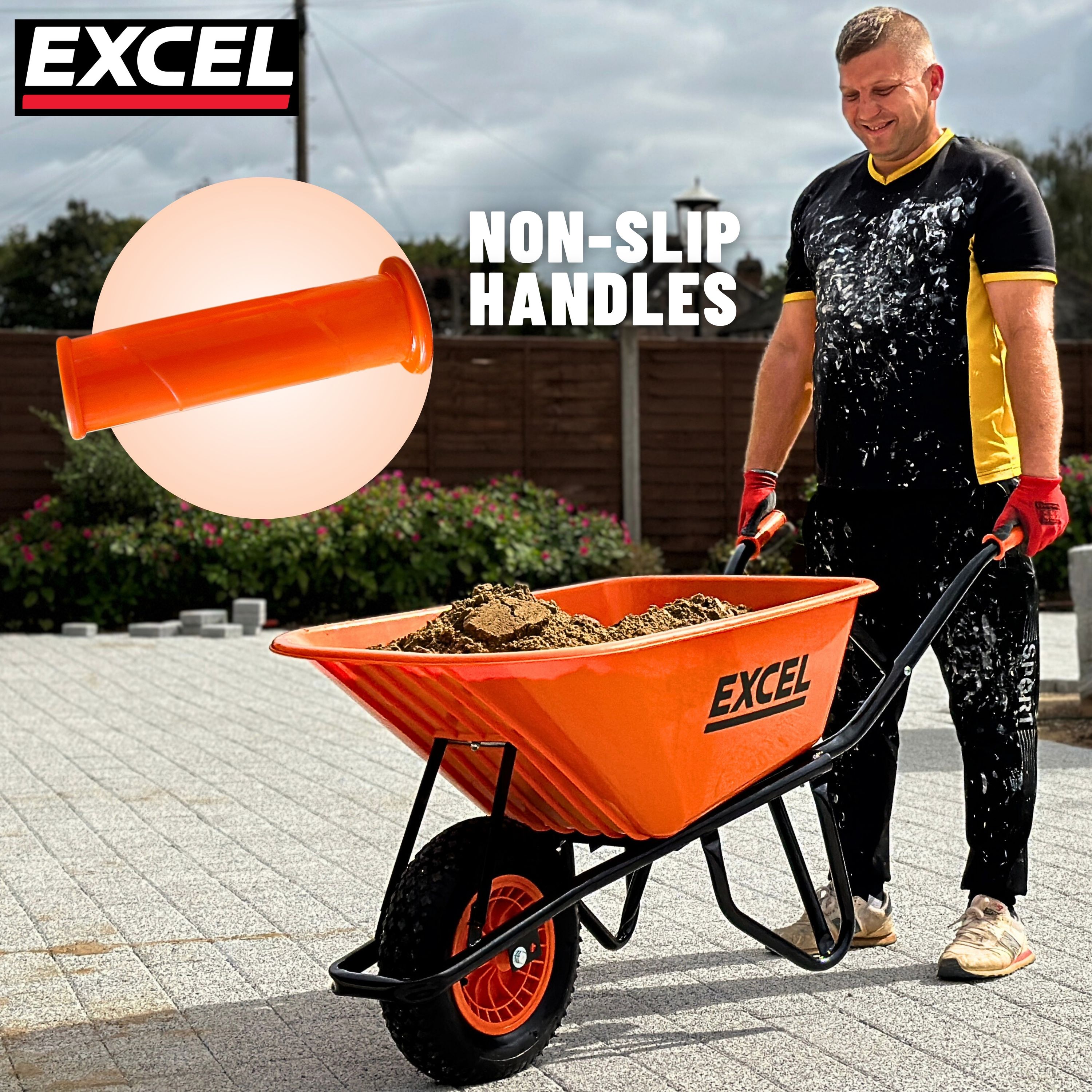 Excel 160L Portable Cement Mixer 240V/650W with 100L Wheelbarrow