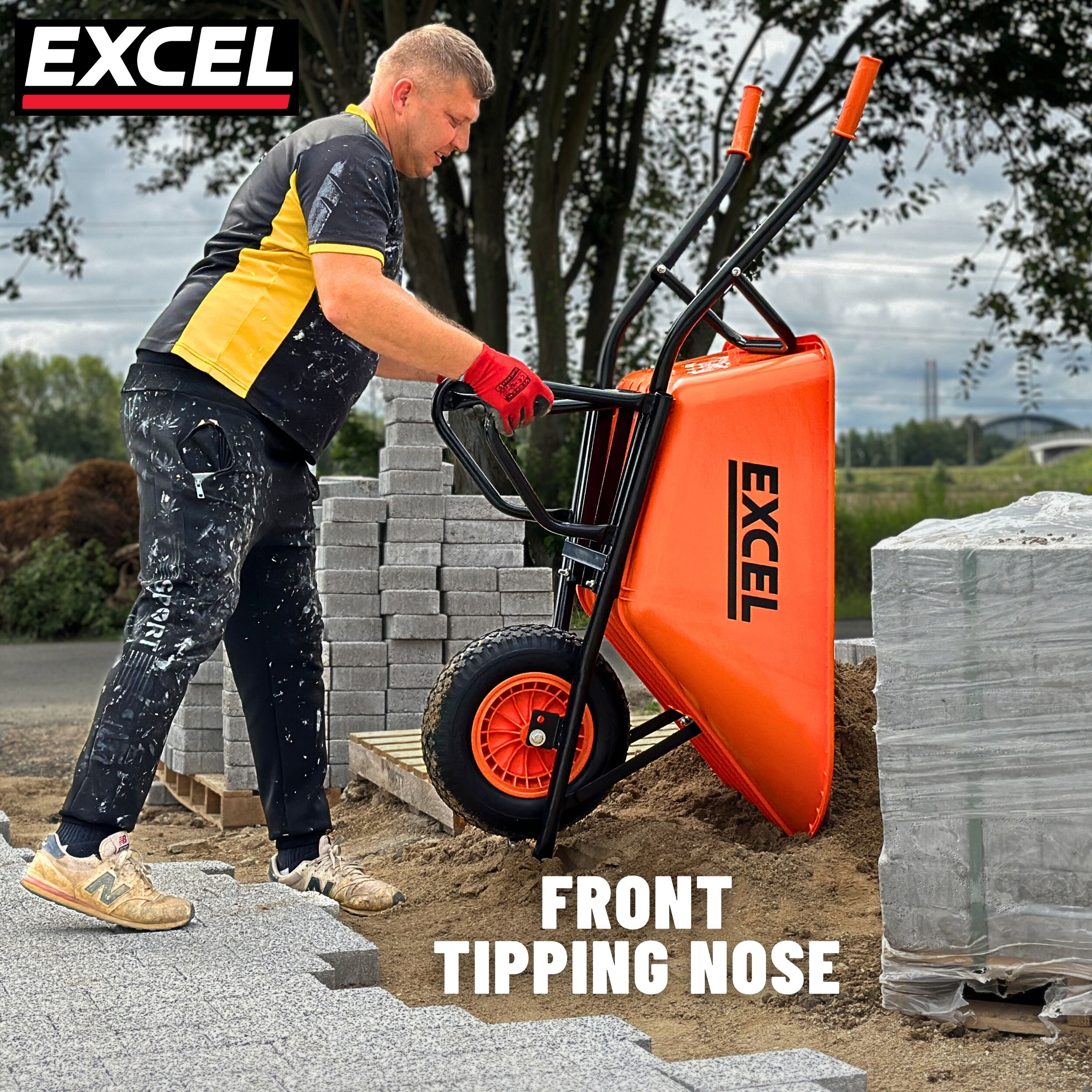 Excel 160L Portable Cement Mixer 240V/650W with 100L Wheelbarrow