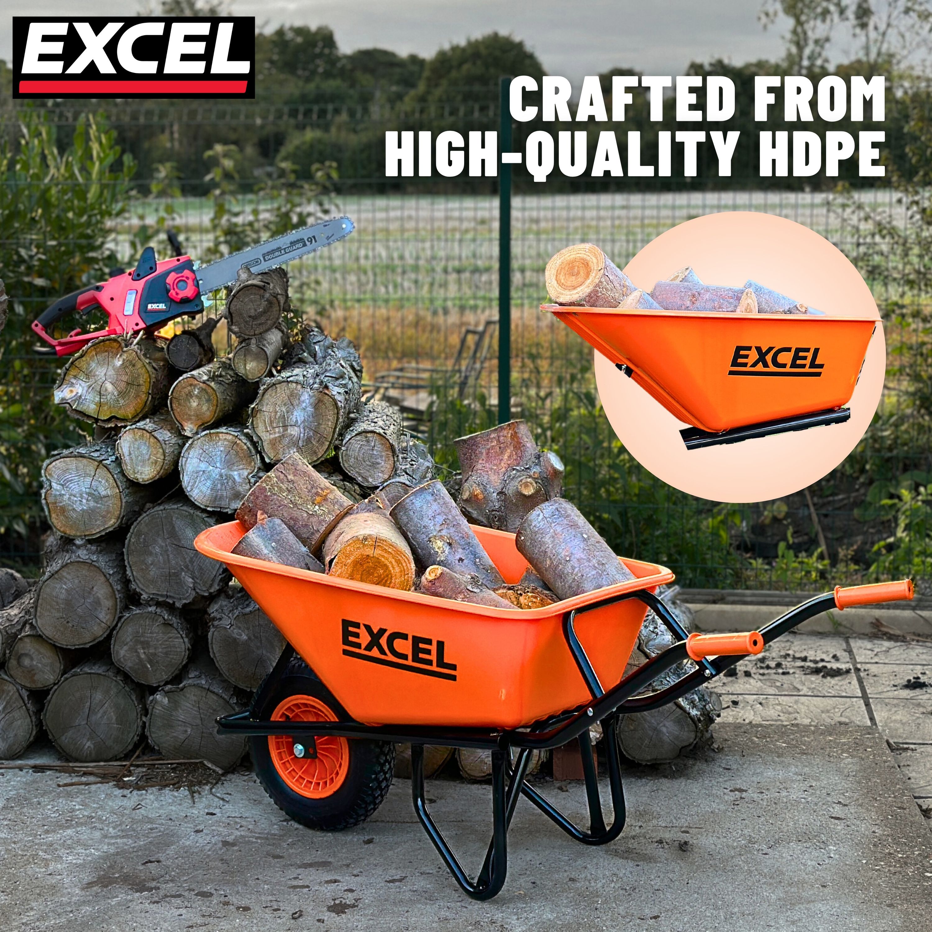 Excel 160L Portable Cement Mixer 240V/650W with 100L Wheelbarrow