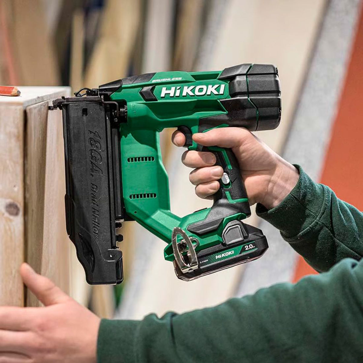 Hikoki NT1850DFJXZ 18V Brushless 18Ga Brad Nailer with 2 x 2.0Ah Batteries, Charger & Case