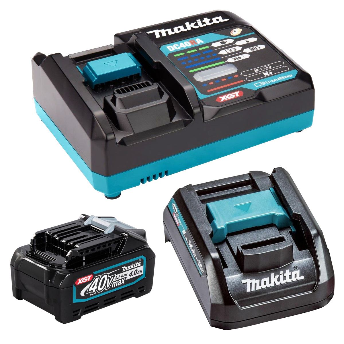 Makita BL4040 40V Li-ion 4.0Ah XGT Battery with Fast Charger & Adaptor
