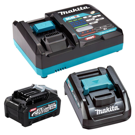 Makita BL4040 40V Li-ion 4.0Ah XGT Battery with Fast Charger & Adaptor