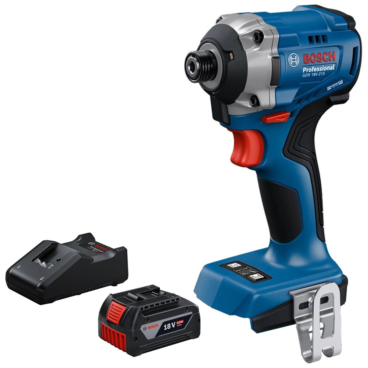 Bosch GDR 18V-215 18V Brushless Impact Driver with 1 x 4.0Ah Battery & Charger