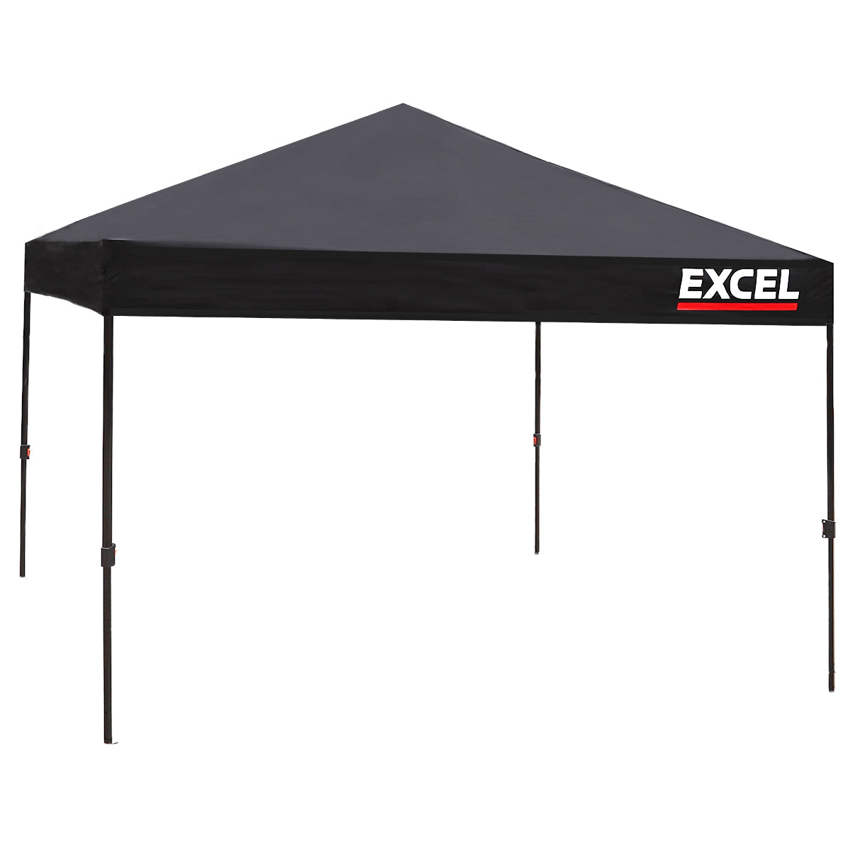 Excel Steel Gazebo 3m x 3m Black with Storage Bag & Rope