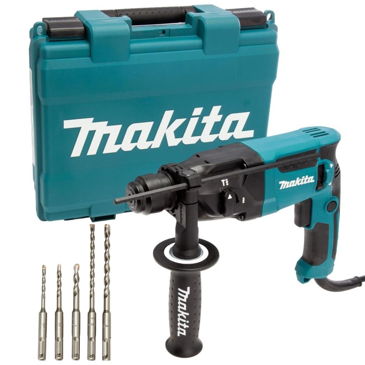Makita HR1840/2 SDS+ 2-Mode Rotary Hammer Drill With Carry Case 240V & Bit Set of 5 Piece