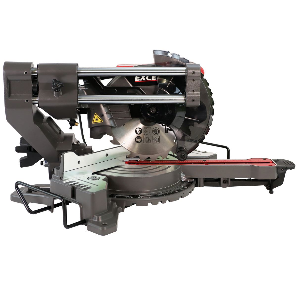 Excel 216mm Mitre Saw Large Base with Laser 240V 1500W Extra 1 x 24T Blade