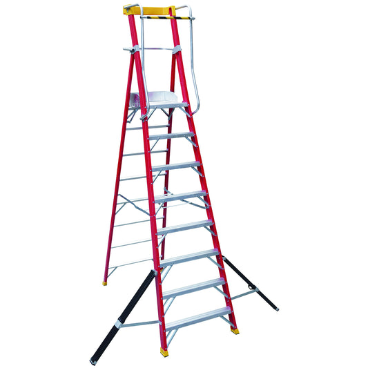 Excel Electricians Fibreglass Podium Step Ladder 8 Tread 3.18m EN131-7