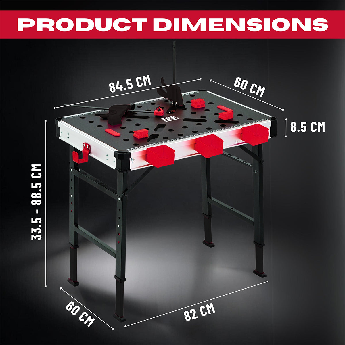 Excel Foldable Workbench with Adjustable Height