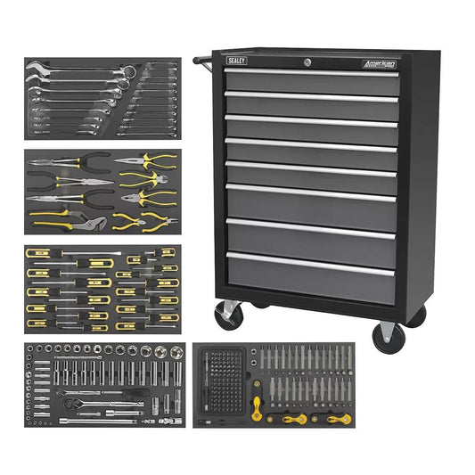 Sealey AP35TBCOMBO3 8 Drawer Rollcab with Ball-Bearing Slides & 302pc Tool Kit