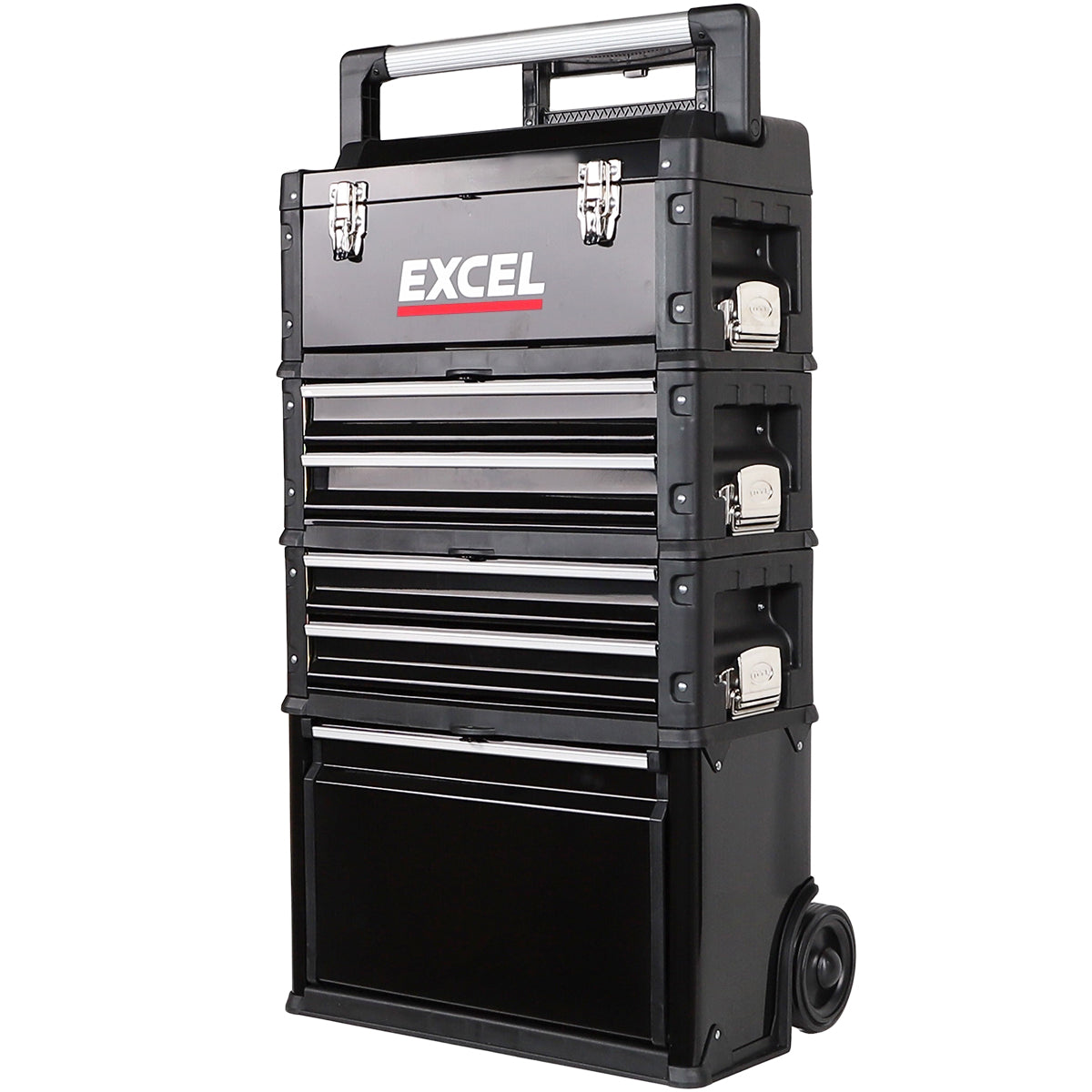 Excel Mobile Cabinet Tool Storage Box 4 Drawer Garage Tool Chest with Wheel