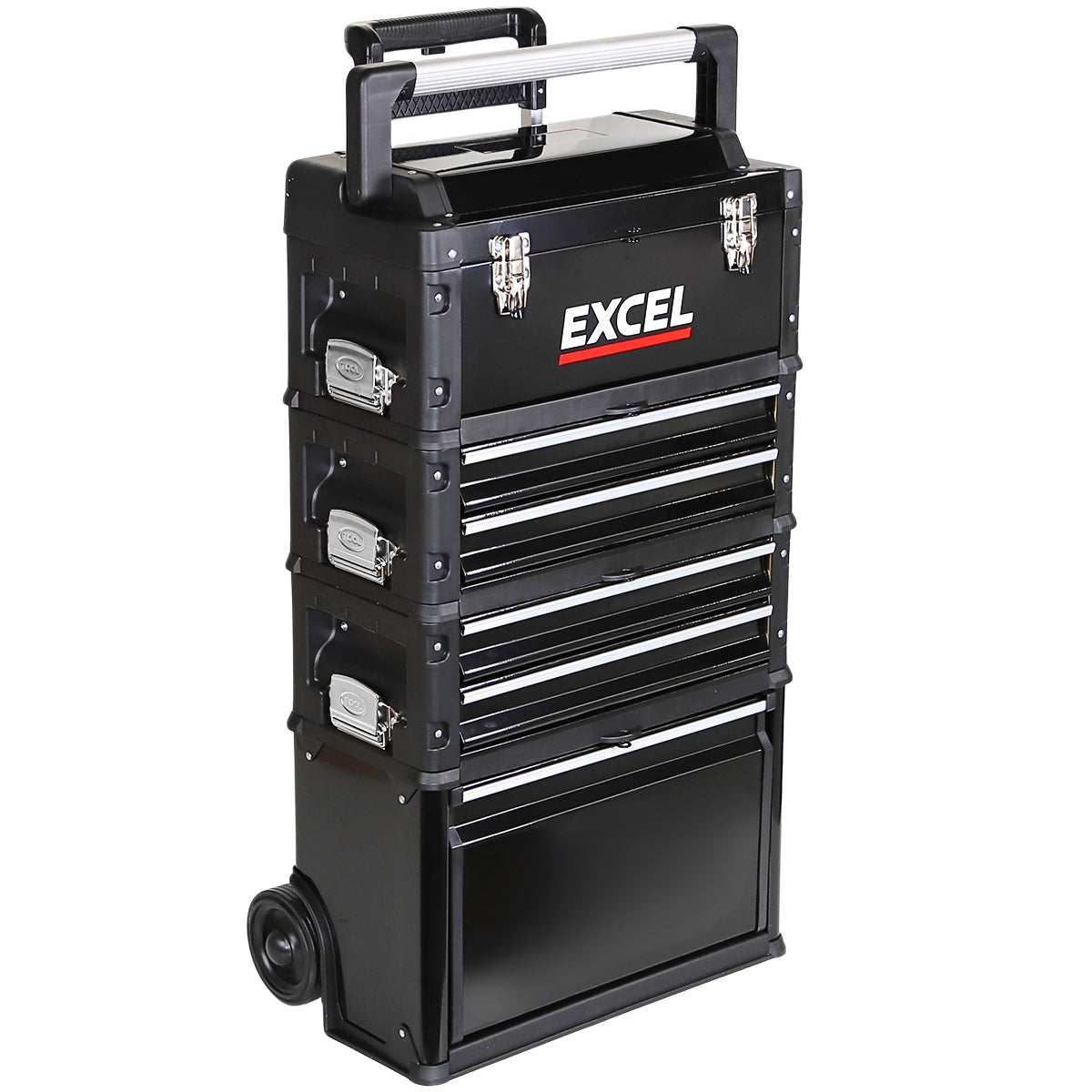 Excel Mobile Cabinet Tool Storage Box 4 Drawer Garage Tool Chest with Wheel