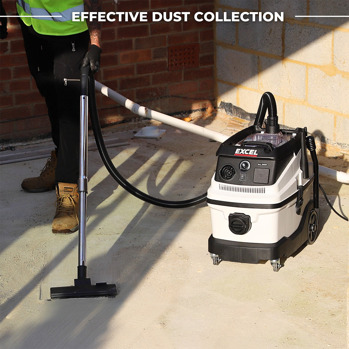 Excel 30L Mobile Dust Extractor Wet & Dry Vacuum Cleaner 240V/1600W