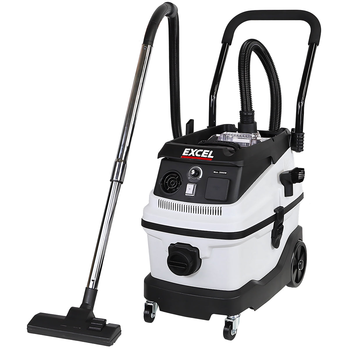 Excel 30L Mobile Dust Extractor Wet & Dry Vacuum Cleaner 240V/1600W