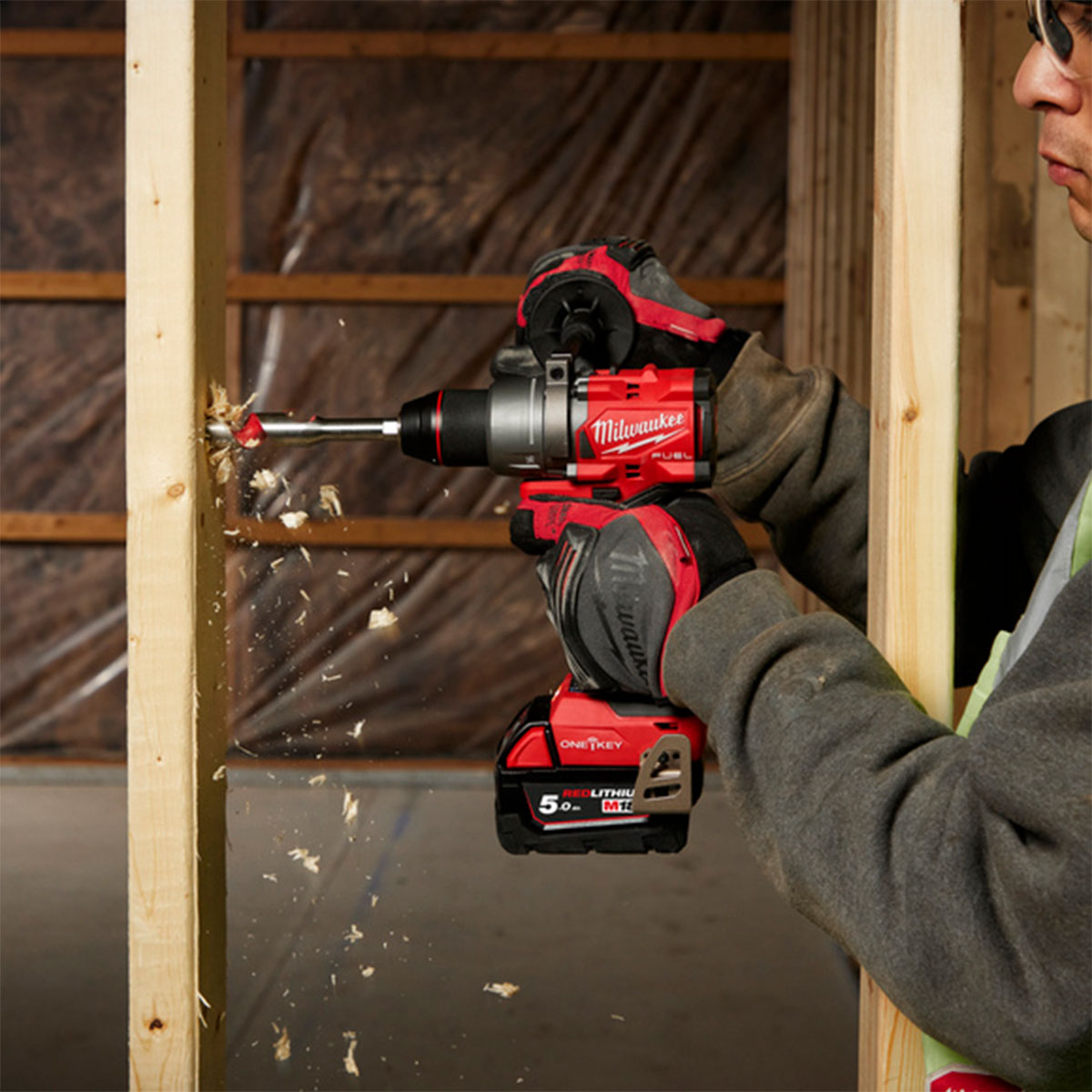 Milwaukee M18ONEPP2A3-502X 18V Fuel Brushless Combi Drill & Impact Driver with 2 x 5.0Ah Batteries Charger & Case 4933493245