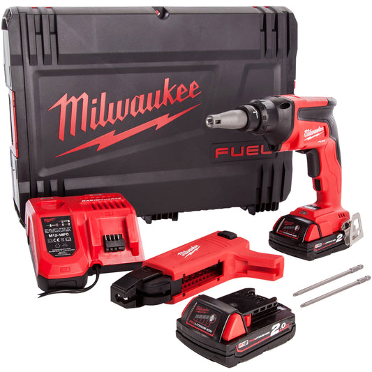 Milwaukee M18FSGC-202X 18V Fuel Brushless Screw Gun with 2 x 2.0Ah Battery Charger & Case