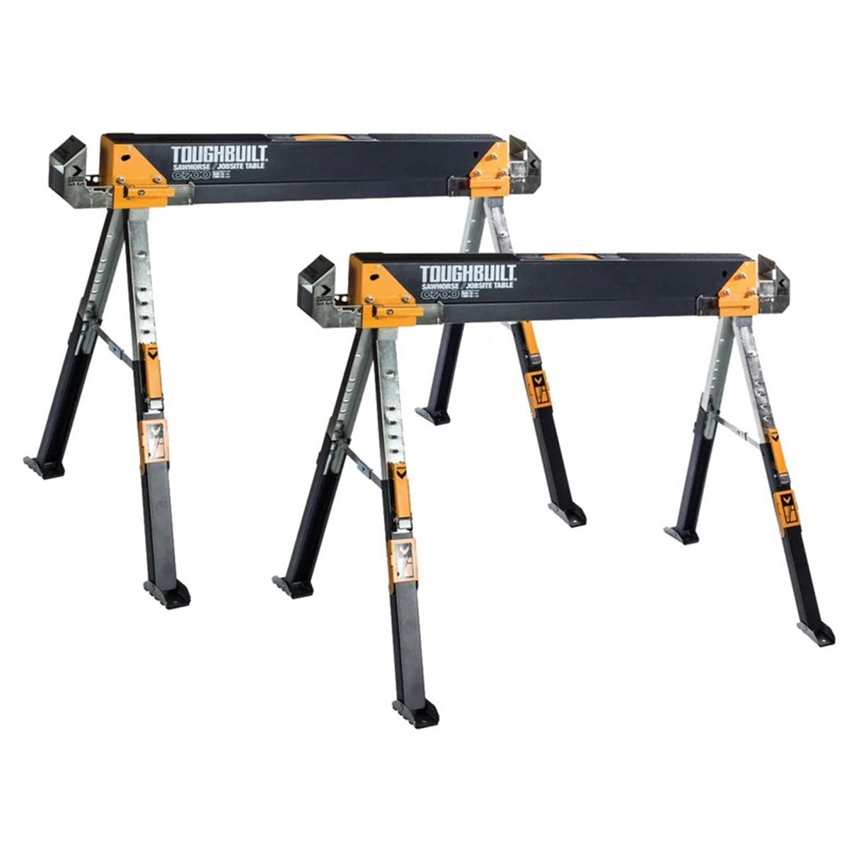 Toughbuilt Saw Horse/Adjustable Jobsite Trestle Table Twin Pack TB-C700-2