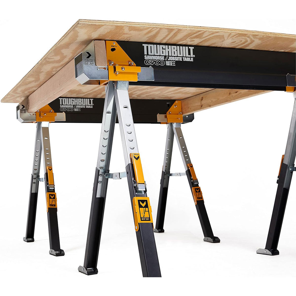 Toughbuilt Saw Horse/Adjustable Jobsite Trestle Table Twin Pack TB-C700-2