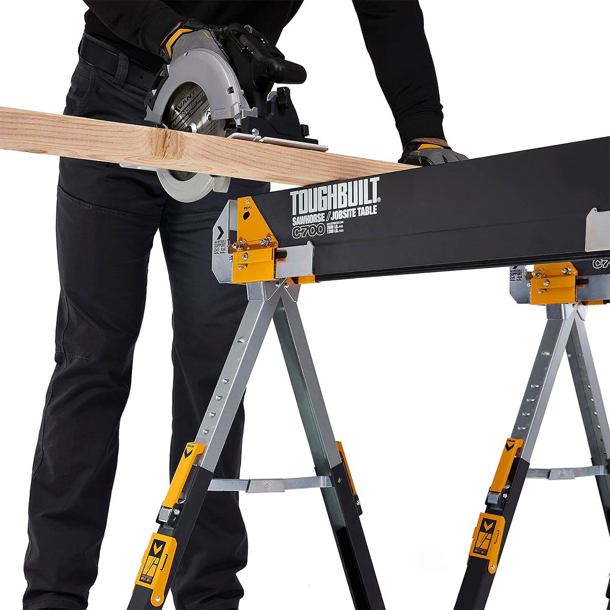 Toughbuilt Saw Horse/Adjustable Jobsite Trestle Table Twin Pack TB-C700-2