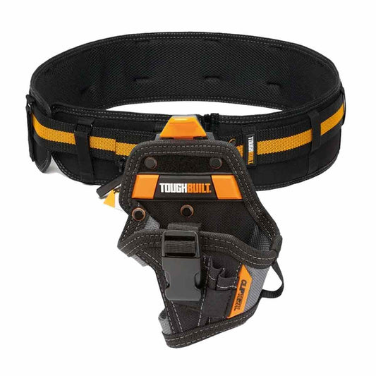 Toughbuilt Pro Padded Belt Heavy-Duty Buckle With Compact Drill Holster - TB-CT-41P + TB-CT-20-S