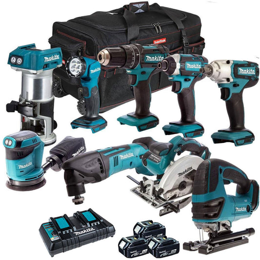 Makita DLX1012PT 18V LXT 9 Piece Cordless Power Tool Kit with 3 x 5.0Ah Batteries