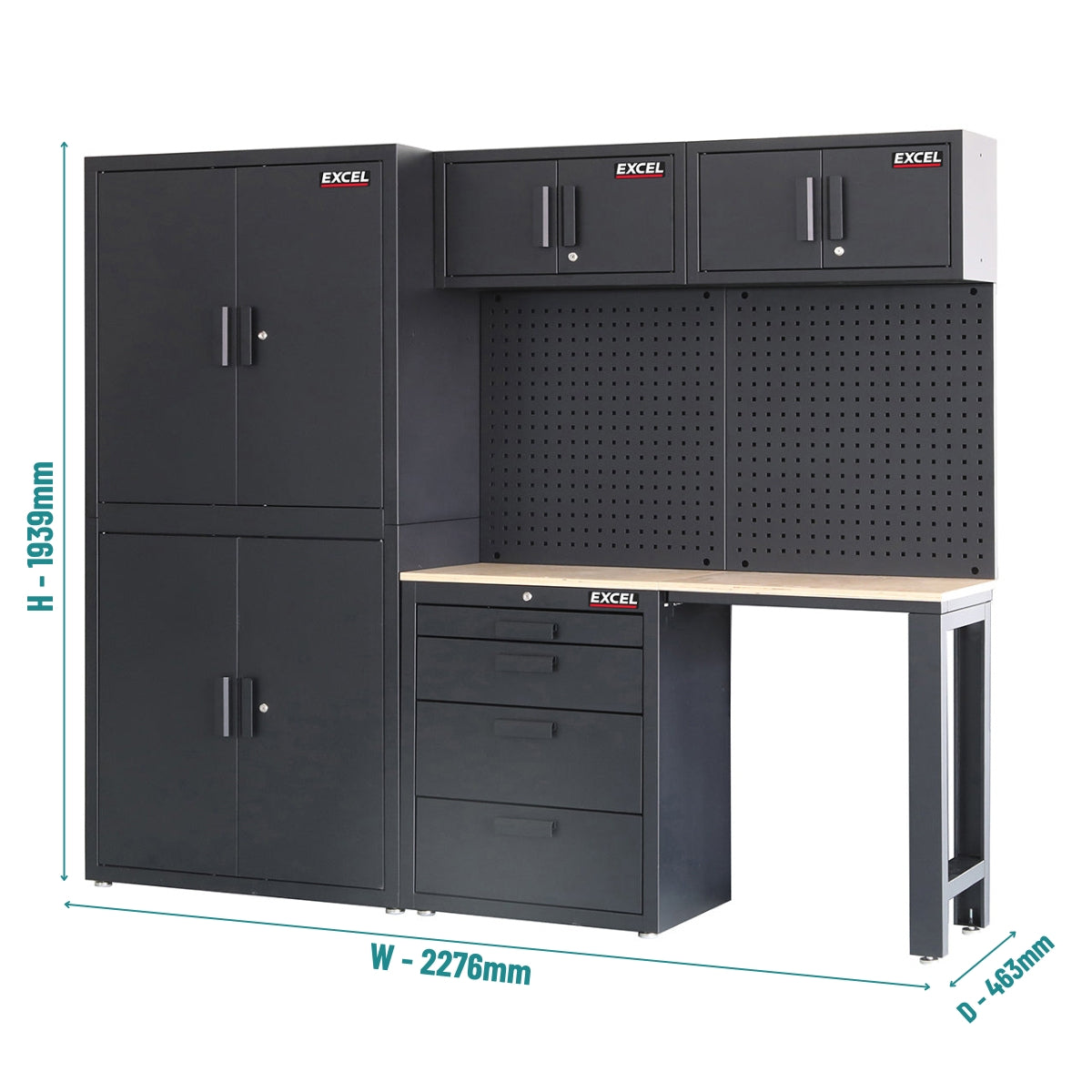 Excel 8-Piece Heavy-Duty Garage Storage System