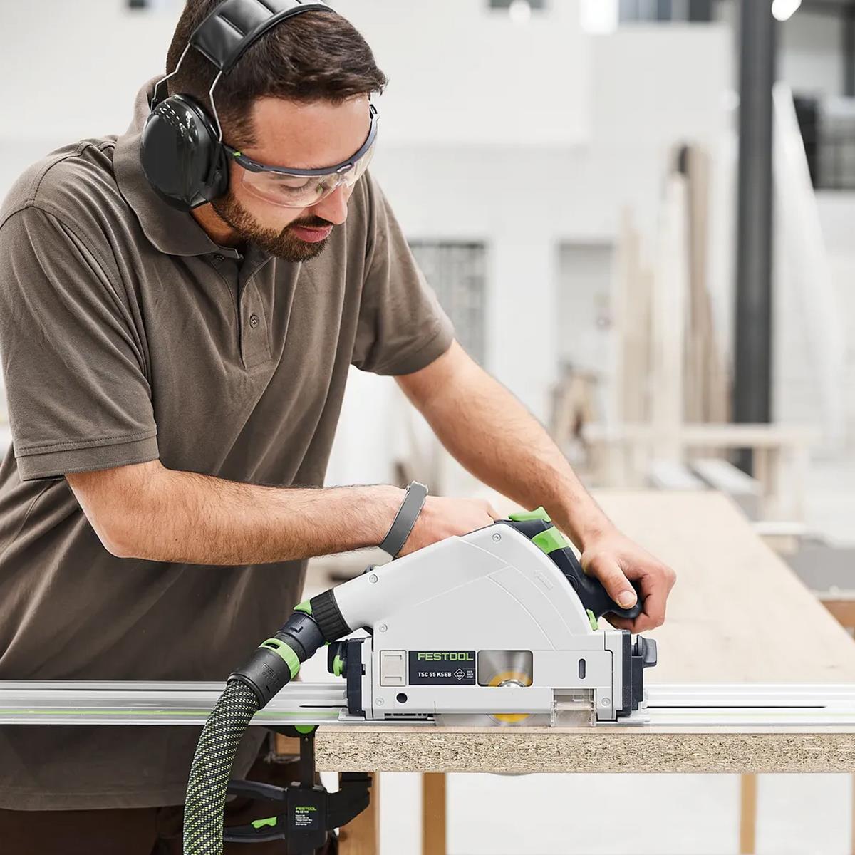 Festool TSC 55 KSEB-Basic 18V Brushless 160mm Plunge Cut Saw 577988 with Guide Rail Kit