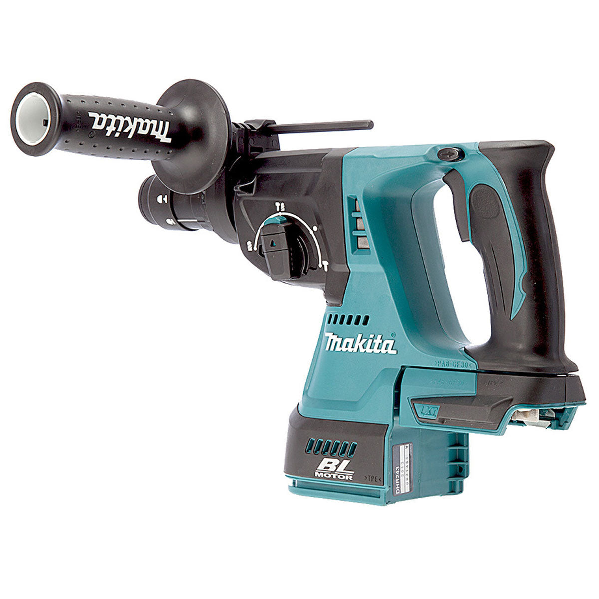 Makita DHR243RTJ 18V Brushless SDS+ Rotary Hammer Drill With 2 x 5.0Ah Battery, Charger & 4 Piece Chisel