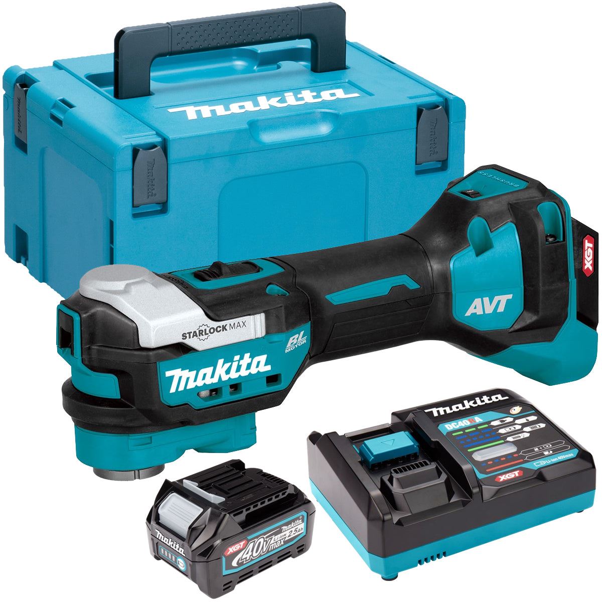 Makita TM001GZ02 40V Max XGT Brushless Cordless Multi Tool With 1 x 2.5Ah Battery & Charger