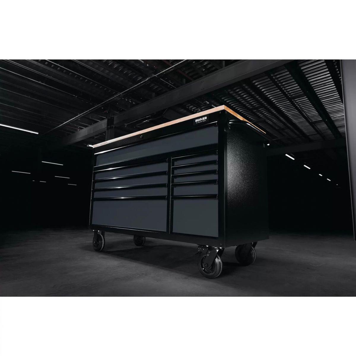 Draper B100-56G/FSC BUNKER 10 Drawer Workbench Roller Tool Cabinet, 56 Inch Grey 27220