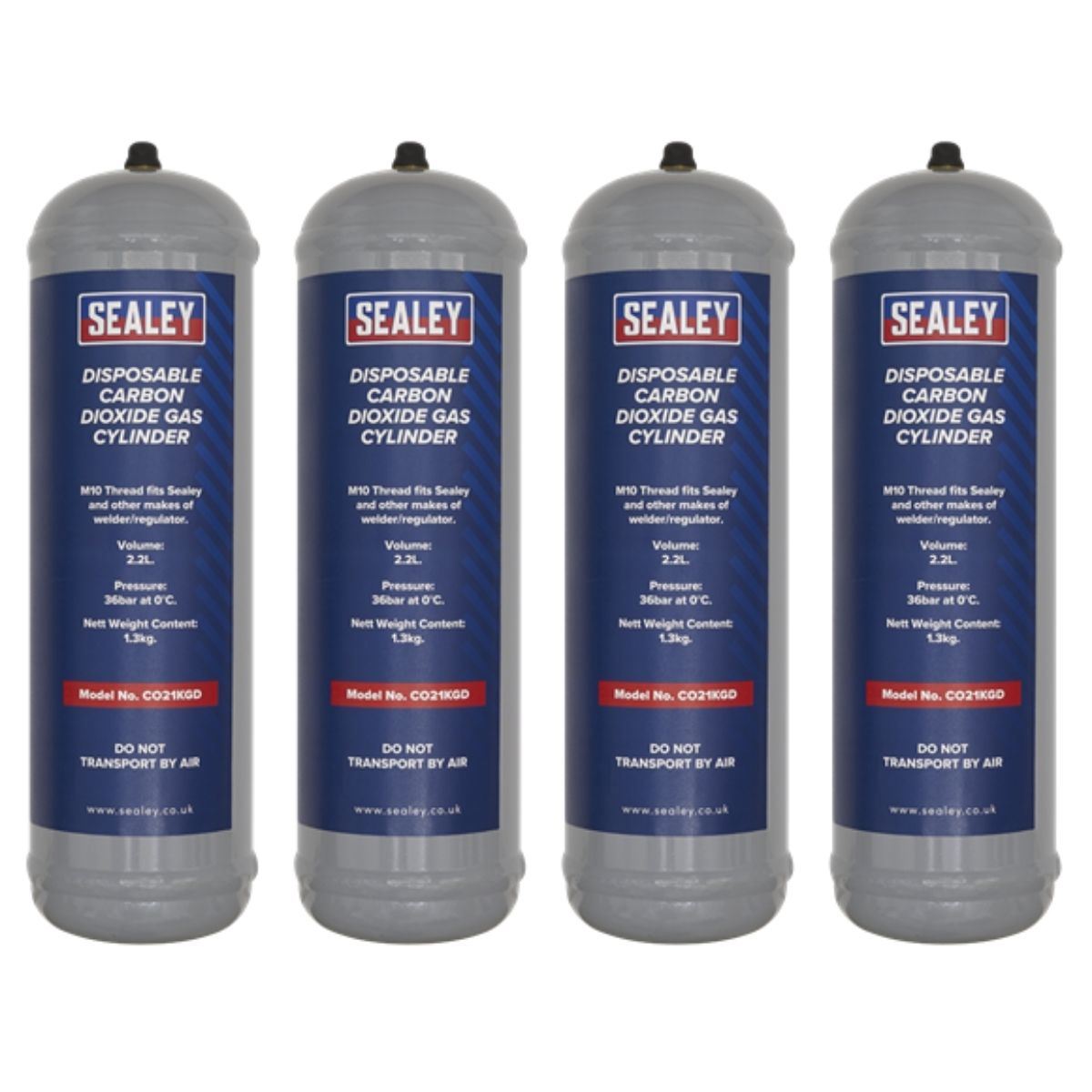 Sealey CO21KGD4 Disposable Carbon Dioxide Gas Cylinder -Pack of 4