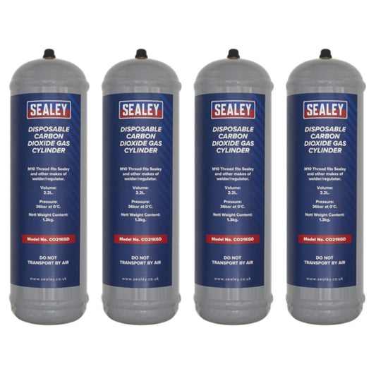Sealey CO21KGD4 Disposable Carbon Dioxide Gas Cylinder -Pack of 4