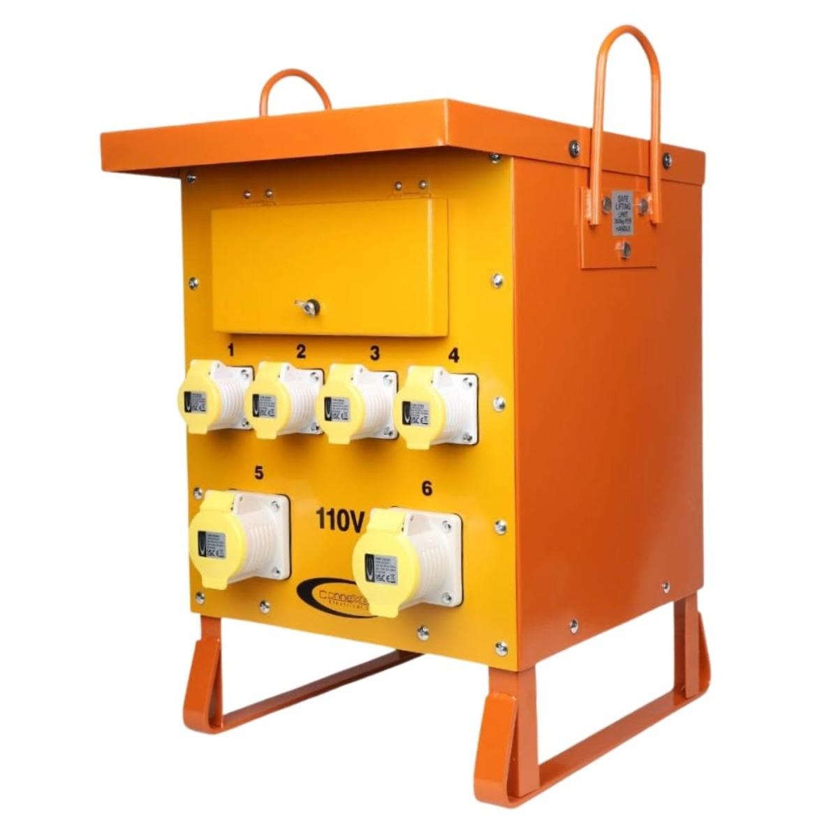 Connexion 10kVA Site Transformer 110V Single Phase with 4 x 16A, 2 x 32A Outlets IP44 Rated - 10963