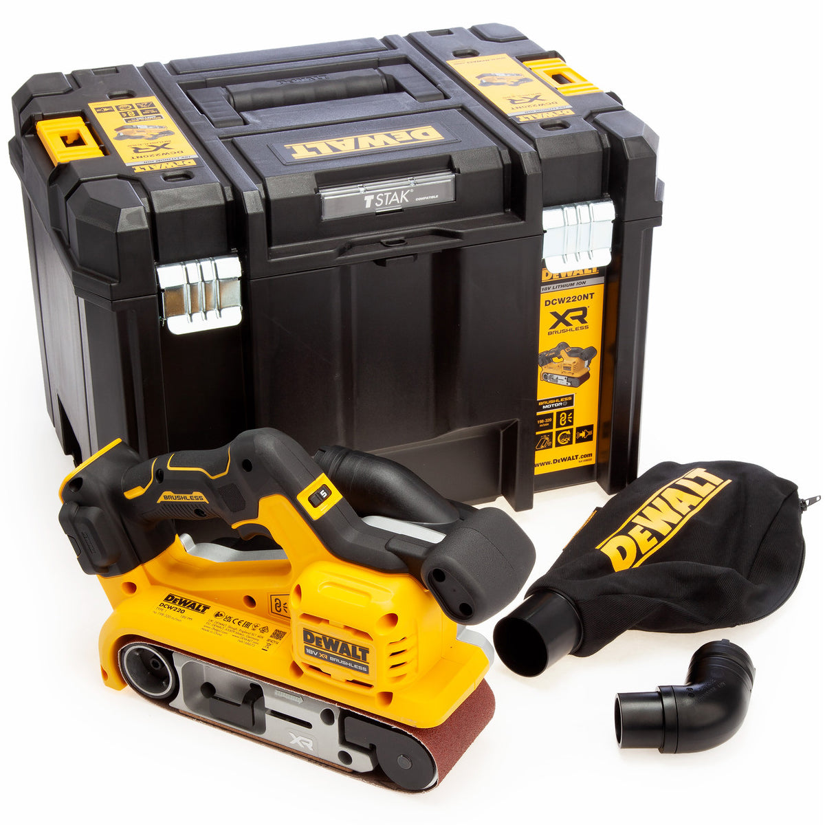 Dewalt DCW220NT 18V XR Brushless 75mm Belt Sander Body Only with TSTAK Case