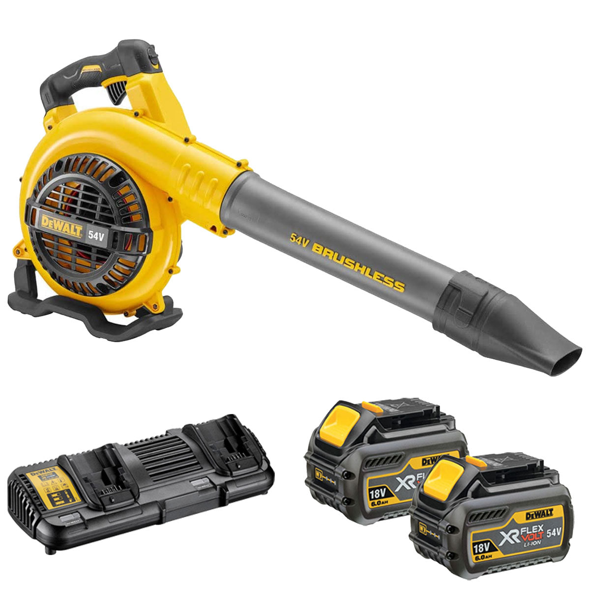 Dewalt DCM572N 54V FlexVolt Brushless Blower with 2 x 6.0Ah Battery & Dual Port Charger