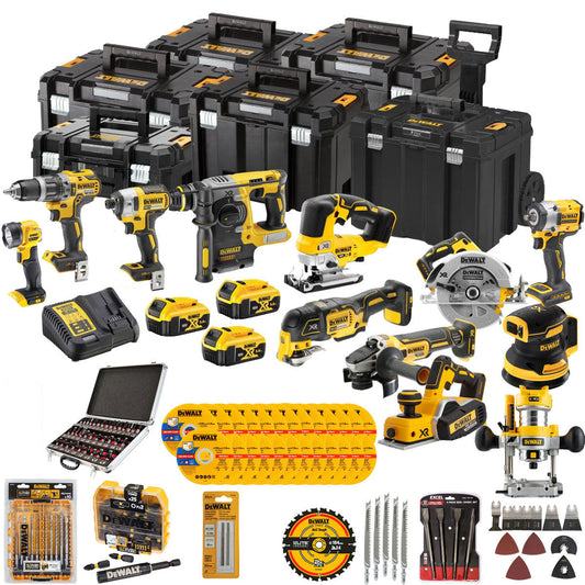 Dewalt DCK755P3T12A 18V 12 Piece Brushless Power Tool Kit with 3 x 5.0Ah Battery Charger & Accessories Set