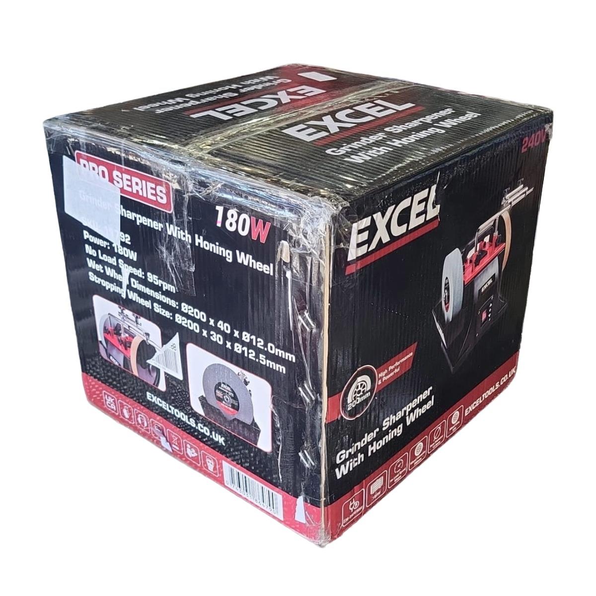 Excel 200mm Electric Wet Stone Grinder Sharpener 240V/180W with Honing Wheel Item Condition Box Opened Never Used