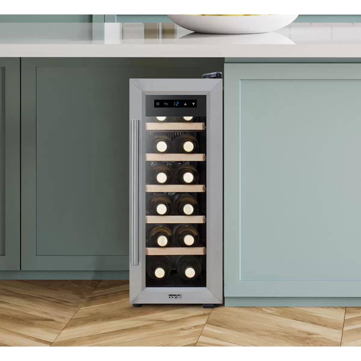 Sealey DH74 Baridi 12 Bottle Fridge & Cooler 38L Stainless Steel 230V/55W