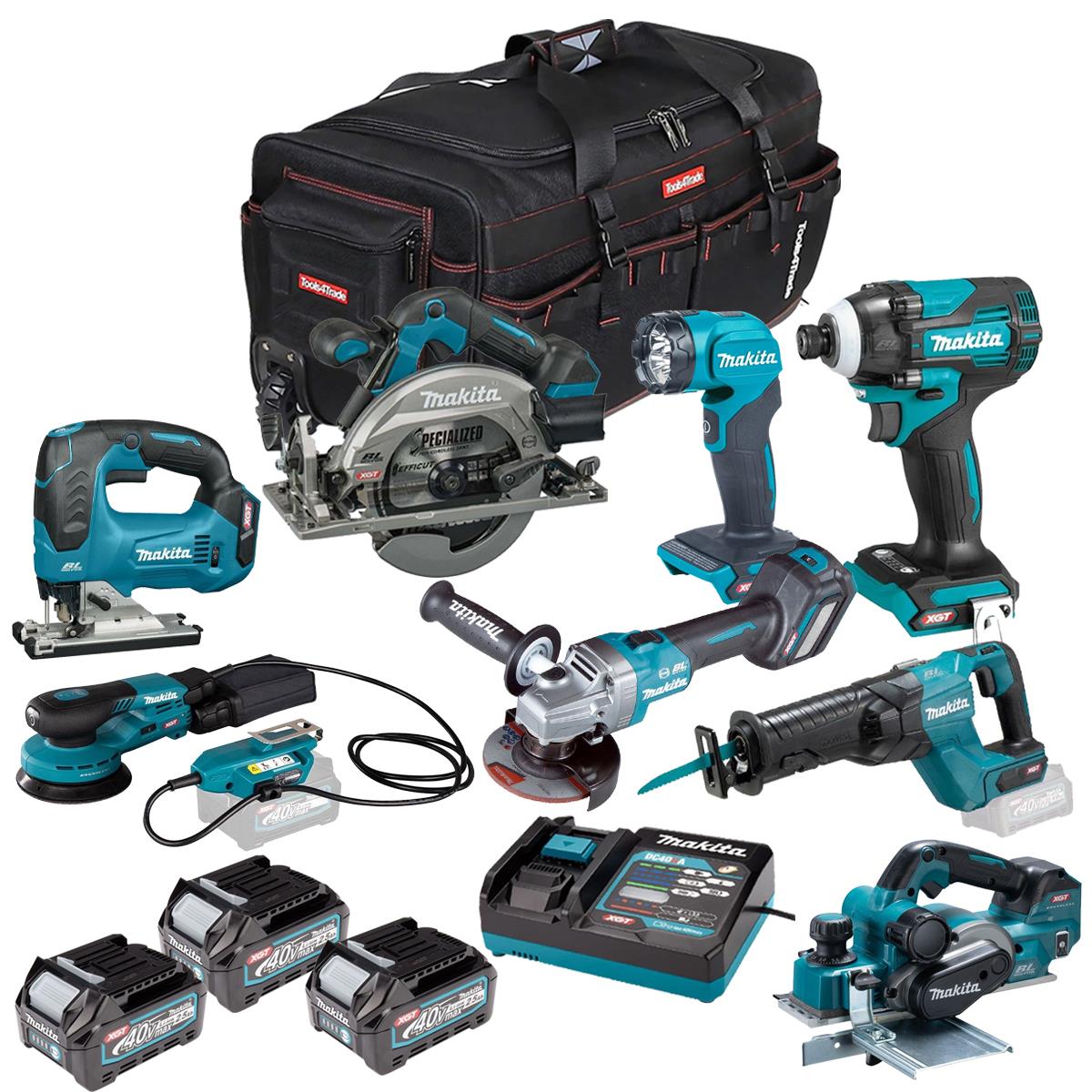 Makita 40V 8 Piece Combo Kit with 3 x 2.5Ah Batteries & Charger T4TKIT-7768