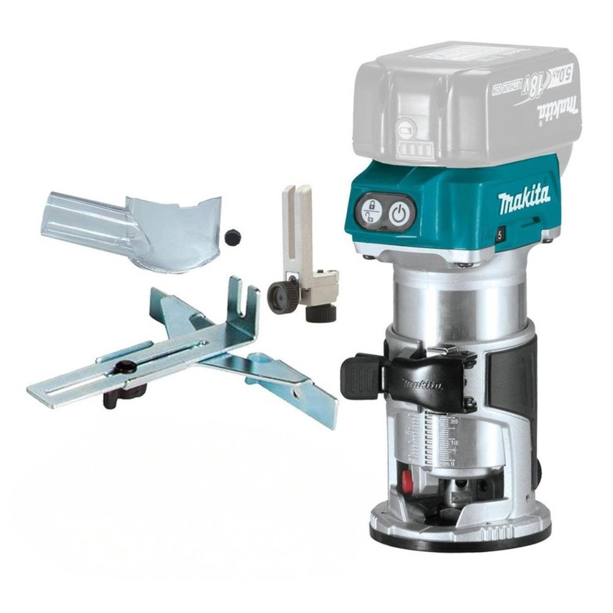 Makita DRT50ZX4 18V LXT Li-ion Brushless Router Trimmer With Trimmer Guide