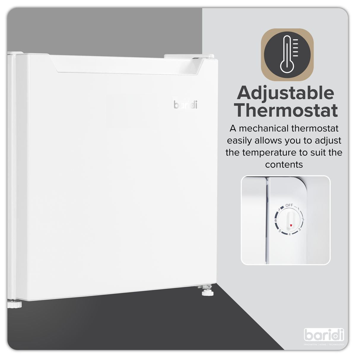 Sealey DH256 Baridi Tabletop Fridge with Ice Box 46L Capacity White