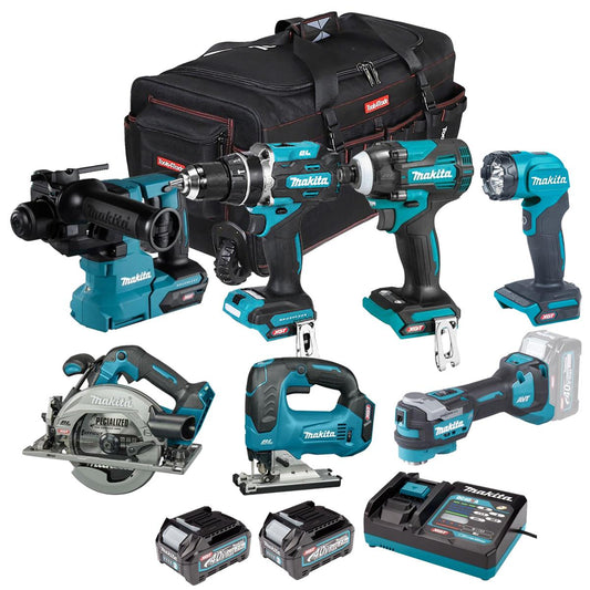 Makita 40V 7 Piece Combo Kit with 3 x 2.5Ah Batteries & Charger T4TKIT-7727