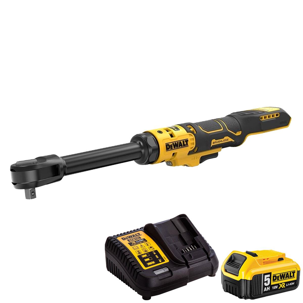 Dewalt DCF513EN-XJ 18V XR 3/8'' Open Head Ratchet with 1 x 5.0Ah Battery & Charger