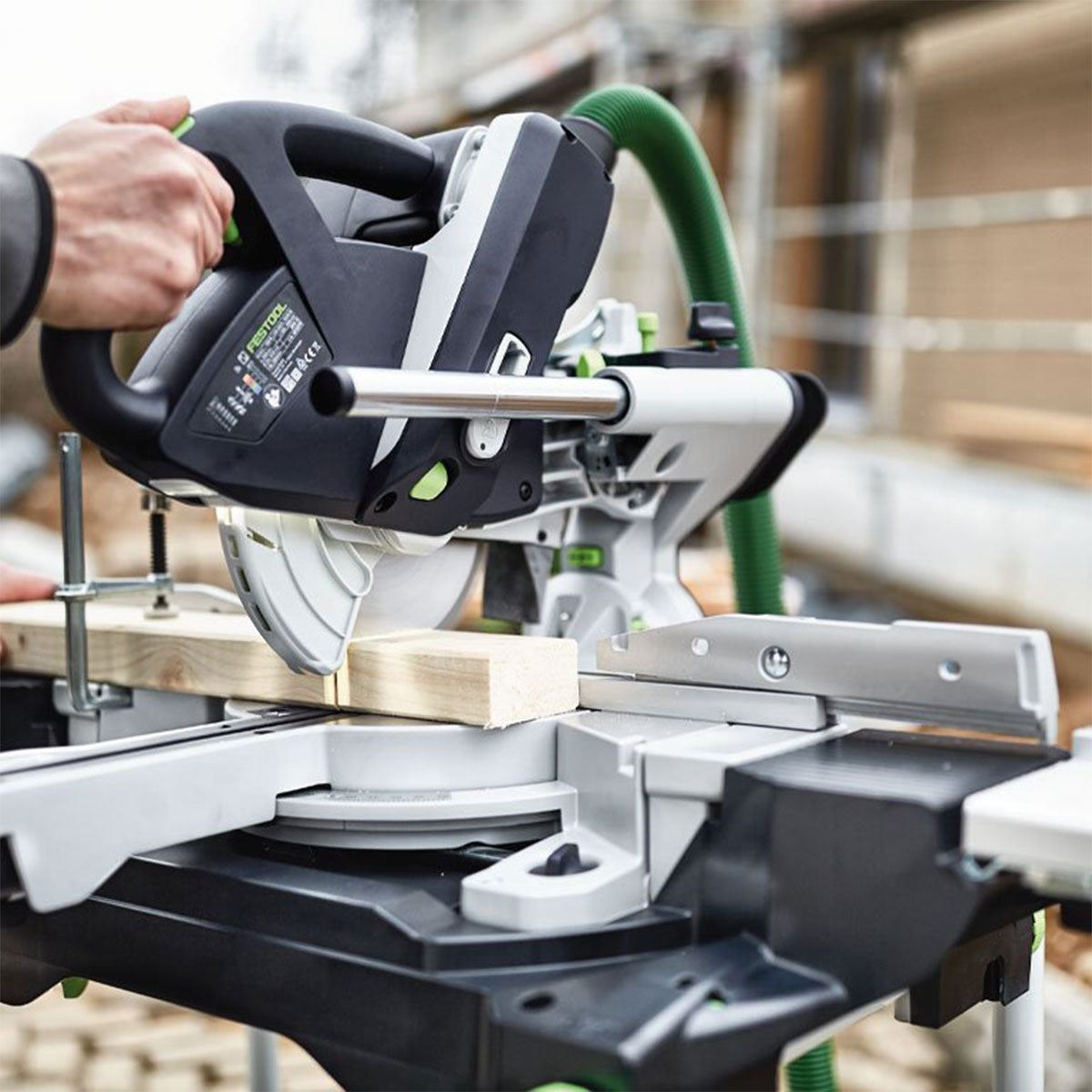 Festool KS 60 E 110V GB 216mm Sliding Compound Mitre Saw - 561685 With SYS-AIR M Air purifier 577786