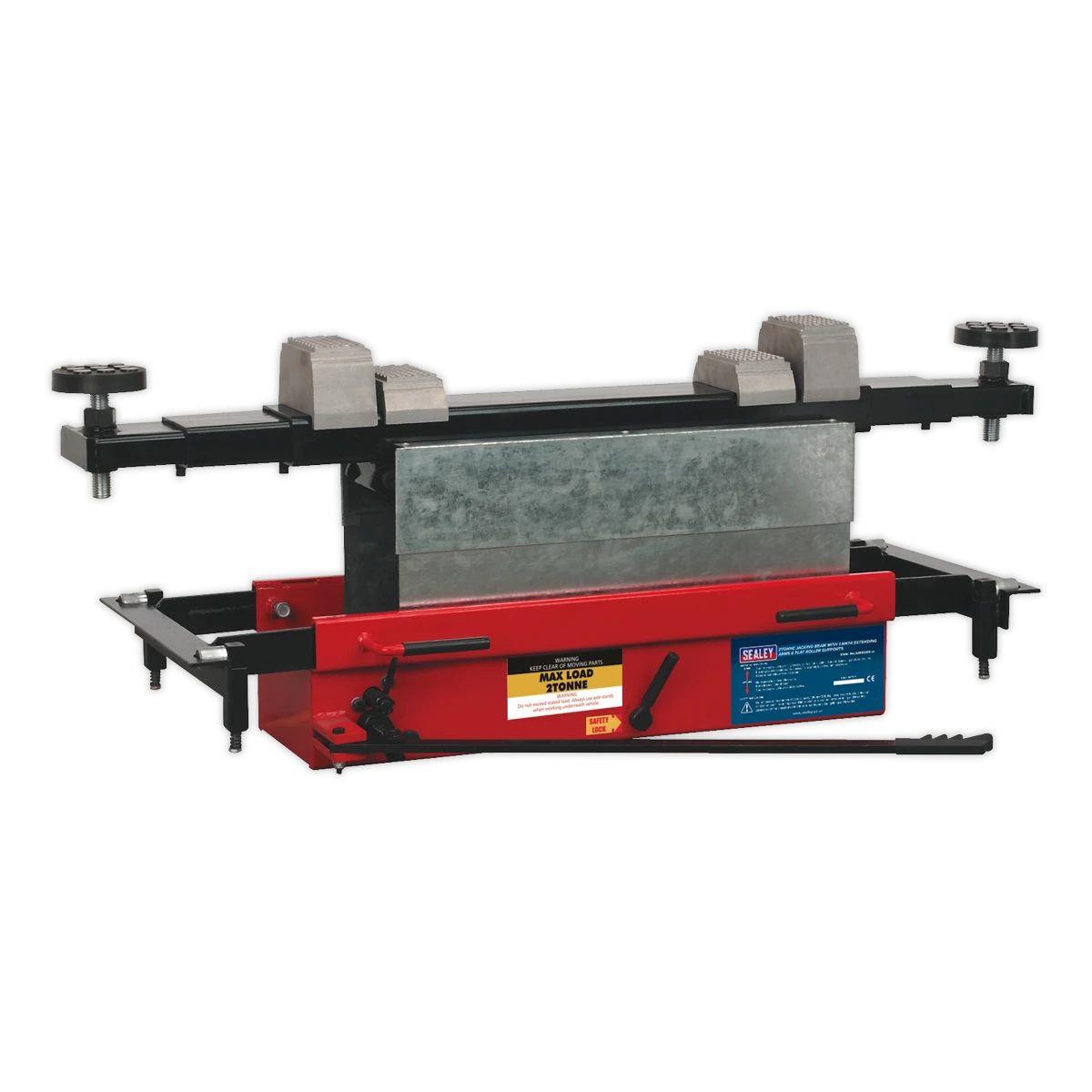 Sealey SJBEX200 Jacking Beam 2tonne with Arm Extenders and Flat Roller Supports