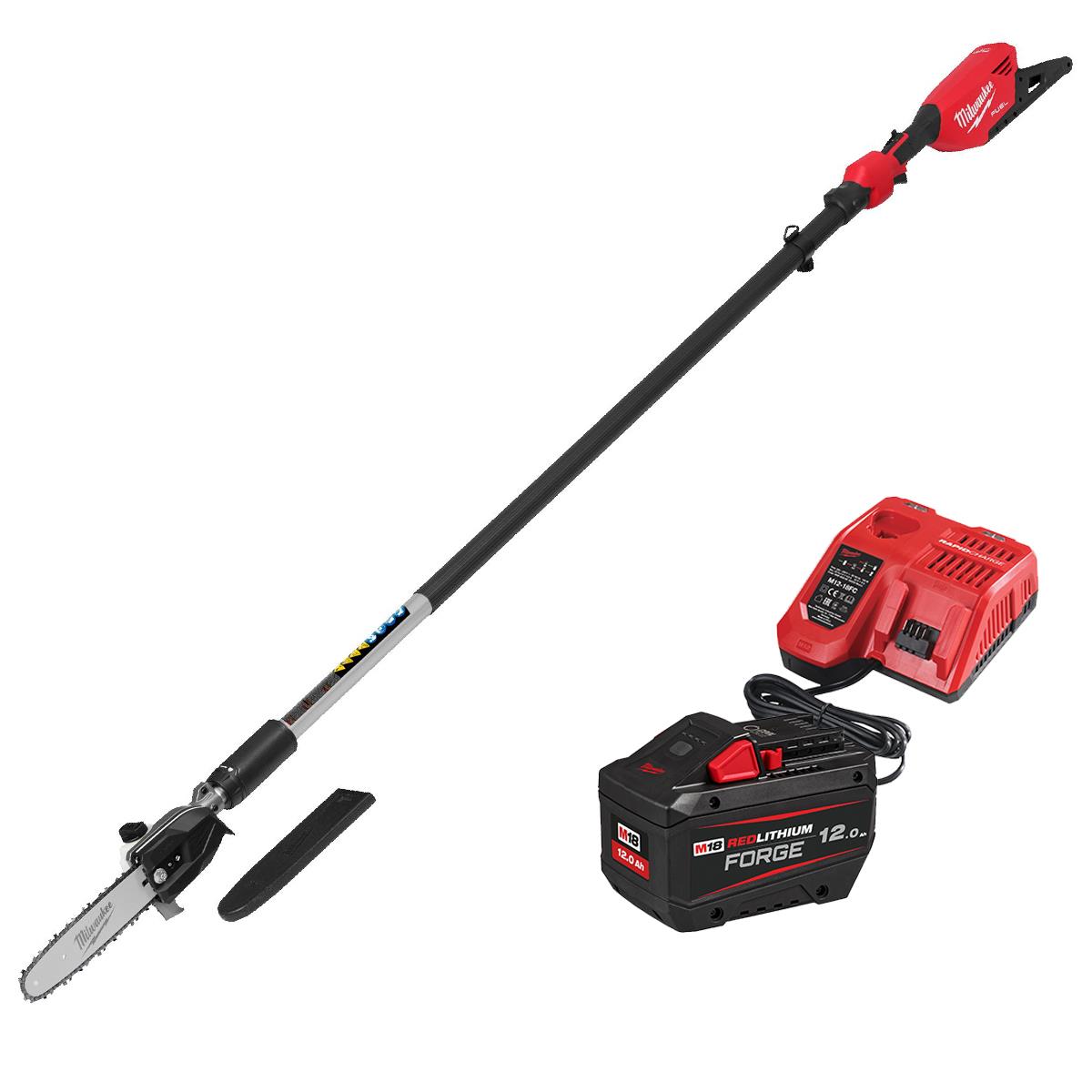 Milwaukee M18FTPS30-121 M18 FUEL 18V Brushless 30cm Telescopic Pole Chainsaw with 1 x 12.0Ah Battery & Charger 4933499228