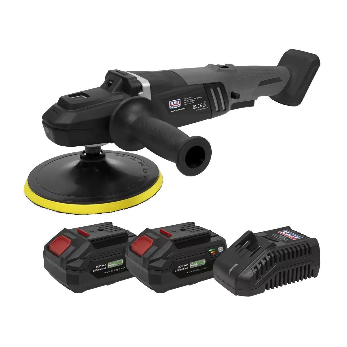 Sealey CP20VRPXKIT 20V Rotary Polisher 180mm Kit with 2 Batteries & Charger