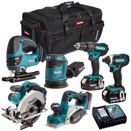 Makita 18V 6 Piece Tool Kit with 3 x 5.0Ah Batteries & Charger T4TKIT-3381