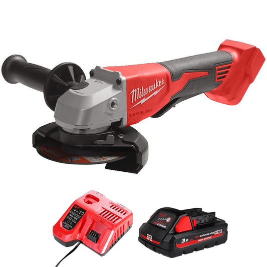 Milwaukee M18BLSAG115XPD-0 18V Brushless 115mm Angle Grinder with 1 x 3.0Ah Battery & Charger